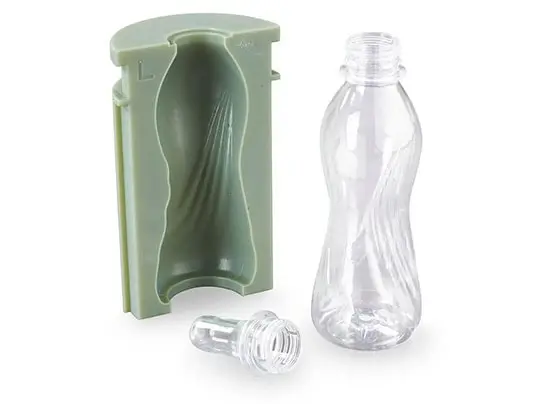 Bottle mould half and the transparent bottle produced