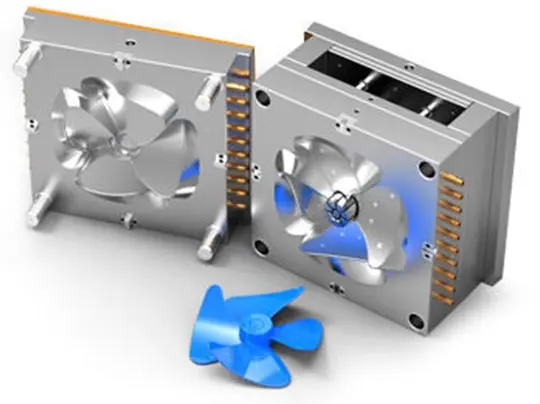 Plastic injection mould for a propeller part